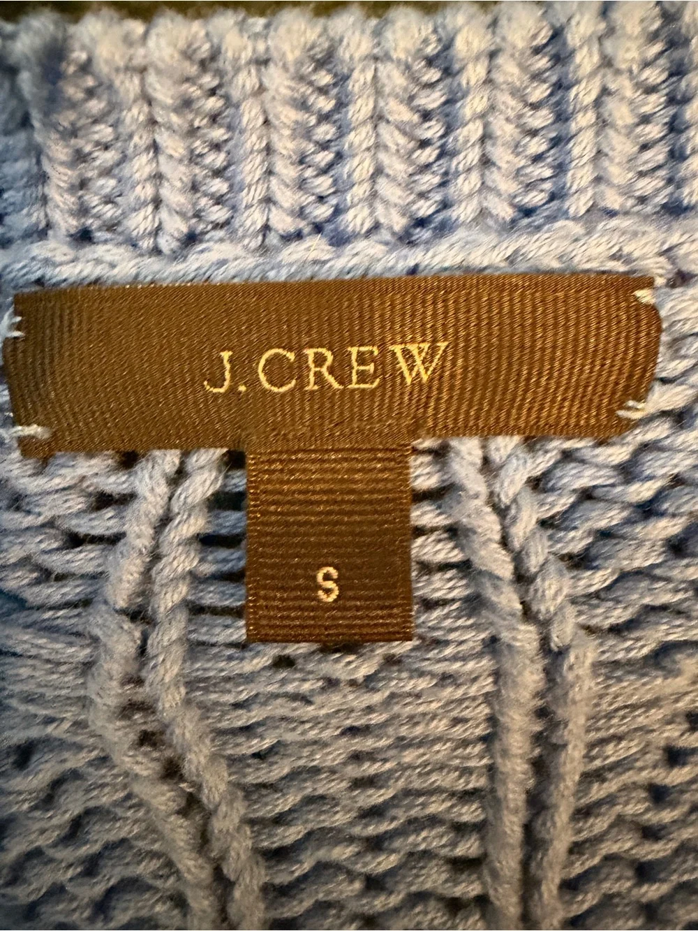 J. Crew Women's Pale Blue Cable-Knit Crewneck Sweater